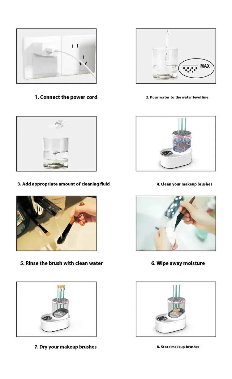 Electric Makeup Brush Cleaner and Dryer - USB Powered with Auto Drying for Effortless Cleaning