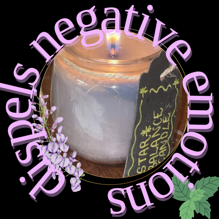 Candle with text &