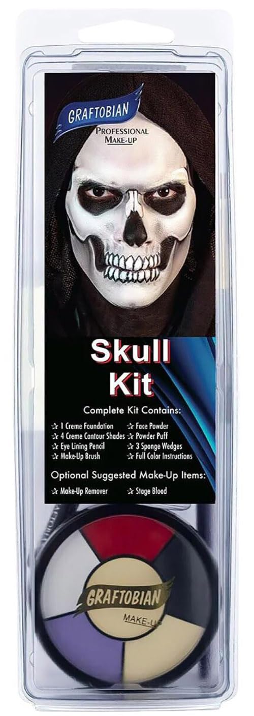 Graftobian Skull Makeup Kit - Pro Skeleton Makeup Set for Costumes, Co ...