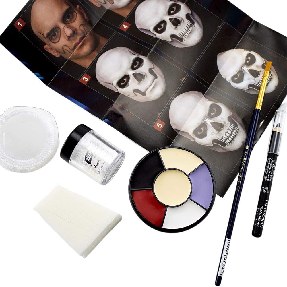 Graftobian Skull Makeup Kit - Pro Skeleton Makeup Set for Costumes, Co ...