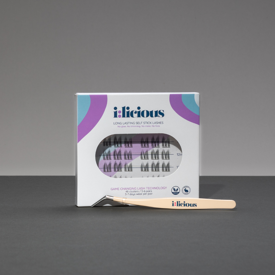 Packaged false eyelashes with &