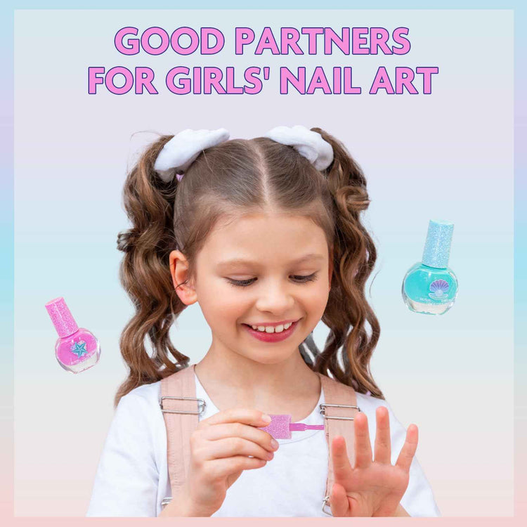 Townley Girl 8-Piece Makeup Set with Mermaid Bag — Safe, Water-Based Nail Polish & Lip Gloss for Ages 3+