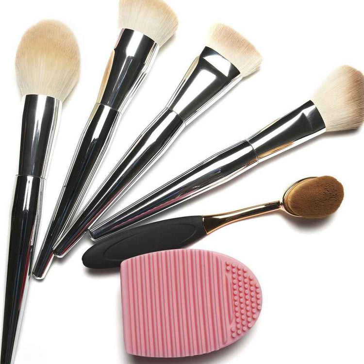 Premium Silicone Makeup Brush Cleaner - Pink/Purple Egg Sponge