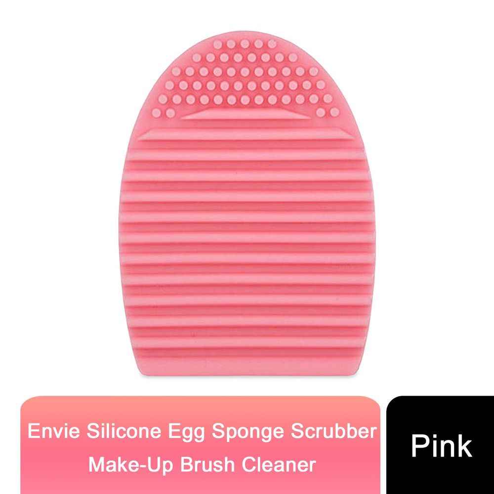 Premium Silicone Makeup Brush Cleaner - Pink/Purple Egg Sponge